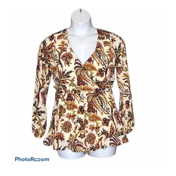 Show Me Your MuMu Bailey Floral Long Sleeve Romper Small NWOT - Picture 3 of 11